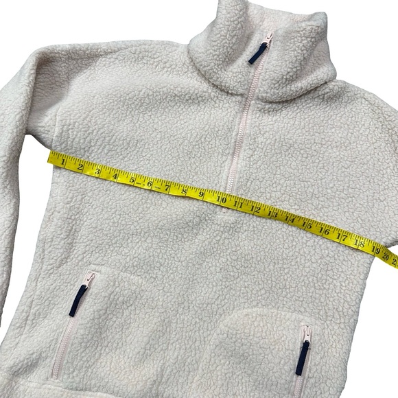 J. Crew Light Pink Sherpa Half Zip Pullover Sweater XS Valentines Winter Cozy - Picture 5 of 6